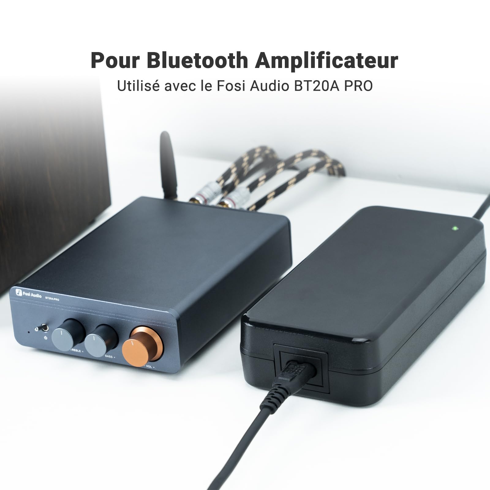 Fosi Audio 48V 5A Alimentation Adaptateur pour Home Audio Bluetooth Récepteur Stéréo Amplificateur Mini Hi-FI Classe D Amplificateur Intégré