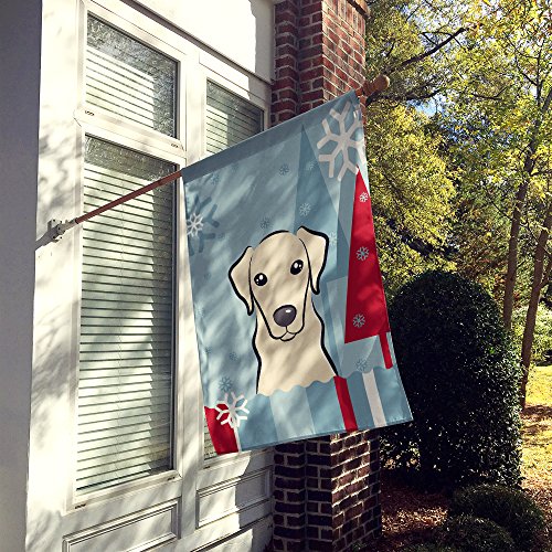 Drapeau maison Labrador jaune hiver multicolore grand format de toile - 3