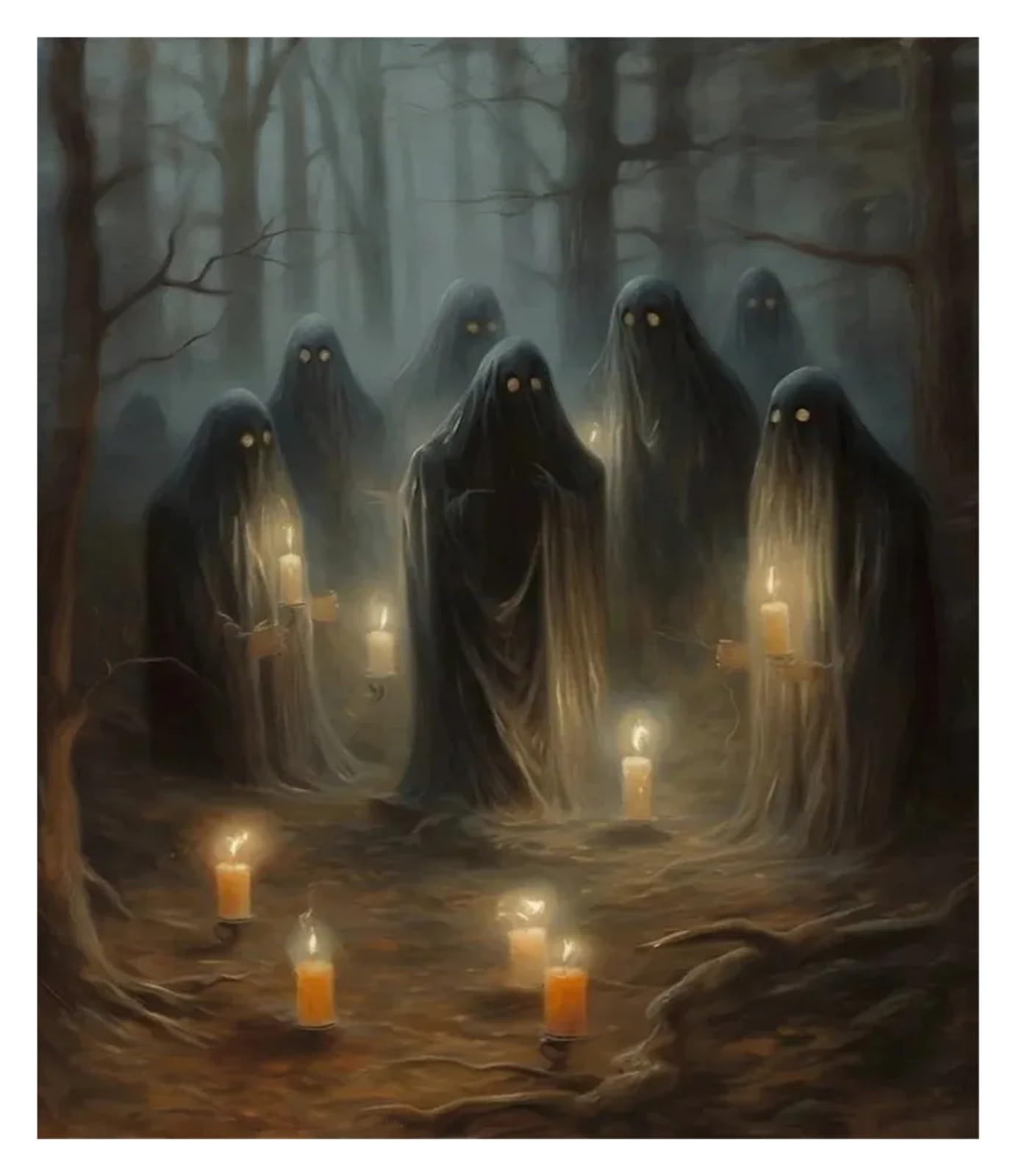 Art Gothique Fantôme Moderne 30x40cm - Peinture Sombre pour Sublimer un Salon Lumineux