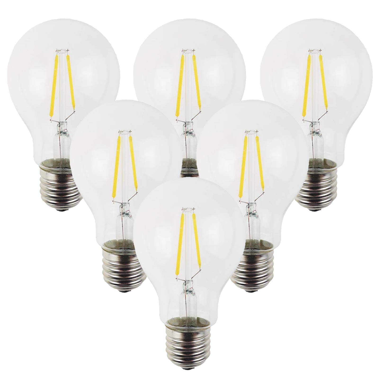 Ampoule Edison A60 2W Ancienne Source Lumineuse à Filament 360°; Angle faisceau remplacé par 20 W, utilisé l'éclairage rétro décoratif, blanc froid