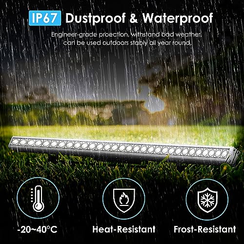 Nanzgecc 36W Led Wall Washer Light, 5000K Daylight White 3.2Ft 120V Wash Light Bar, 3850Lm Ip67 Waterproof Plug In Lights For Outdoor Indoor Lighting Project Church Landscape Garden Building-2 Pack… #TOP4