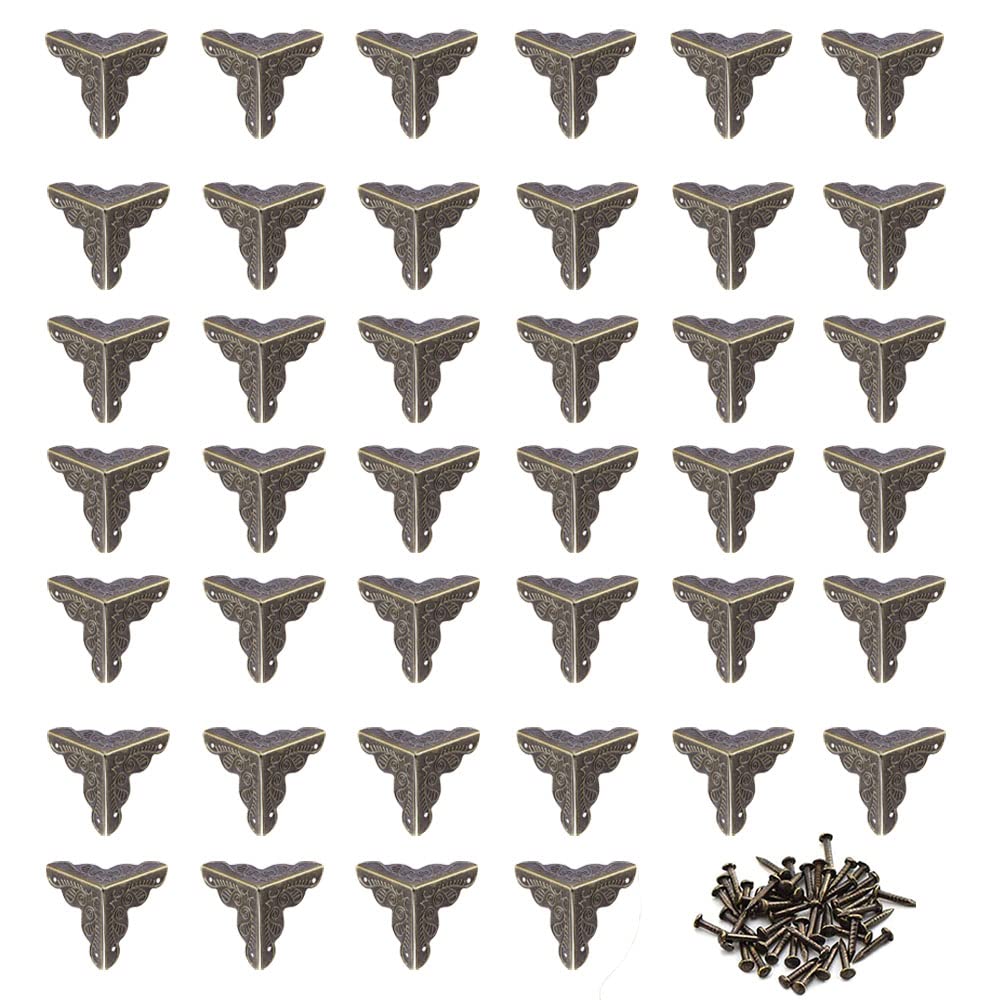 4 Angolari Protettivi In Ottone Vintage QUARKZMAN – Foro 1,5 Mm, Per Mobili E Scatole, Con Viti, Bronzo