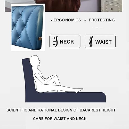 Miniatura 5 de ZZYY Cabecera tapizada de piel sintética suave con botones para cama de tamaño dobleQueenKing, funda suave de soporte con cabecera, gris, Queen59