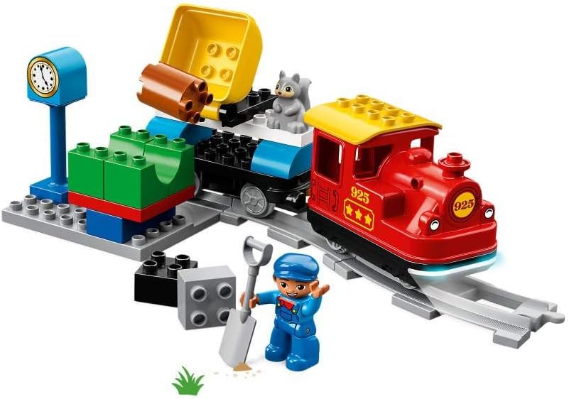 LEGO DUPLO Town Steam Train Set - Battery Powered Remote Control Train Toys for Toddlers - Learning Toy for Boys, Girls, and Kids 2-5 - Gifts for Birthdays & Holidays - 10874