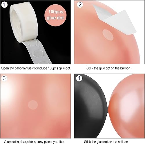 Miniatura 6 de Kit de arco de guirnalda de globos de oro rosa, 112 piezas de globos de látex de confeti de oro rosa, decoraciones de fiesta para cumpleaños, novia,