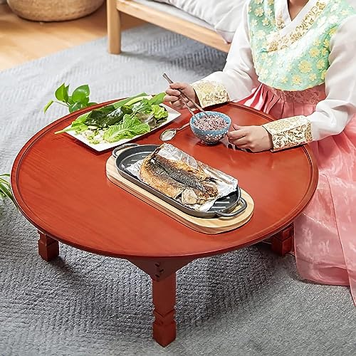 Table basse pliante en bois massif avec un grain naturel et finition lisse