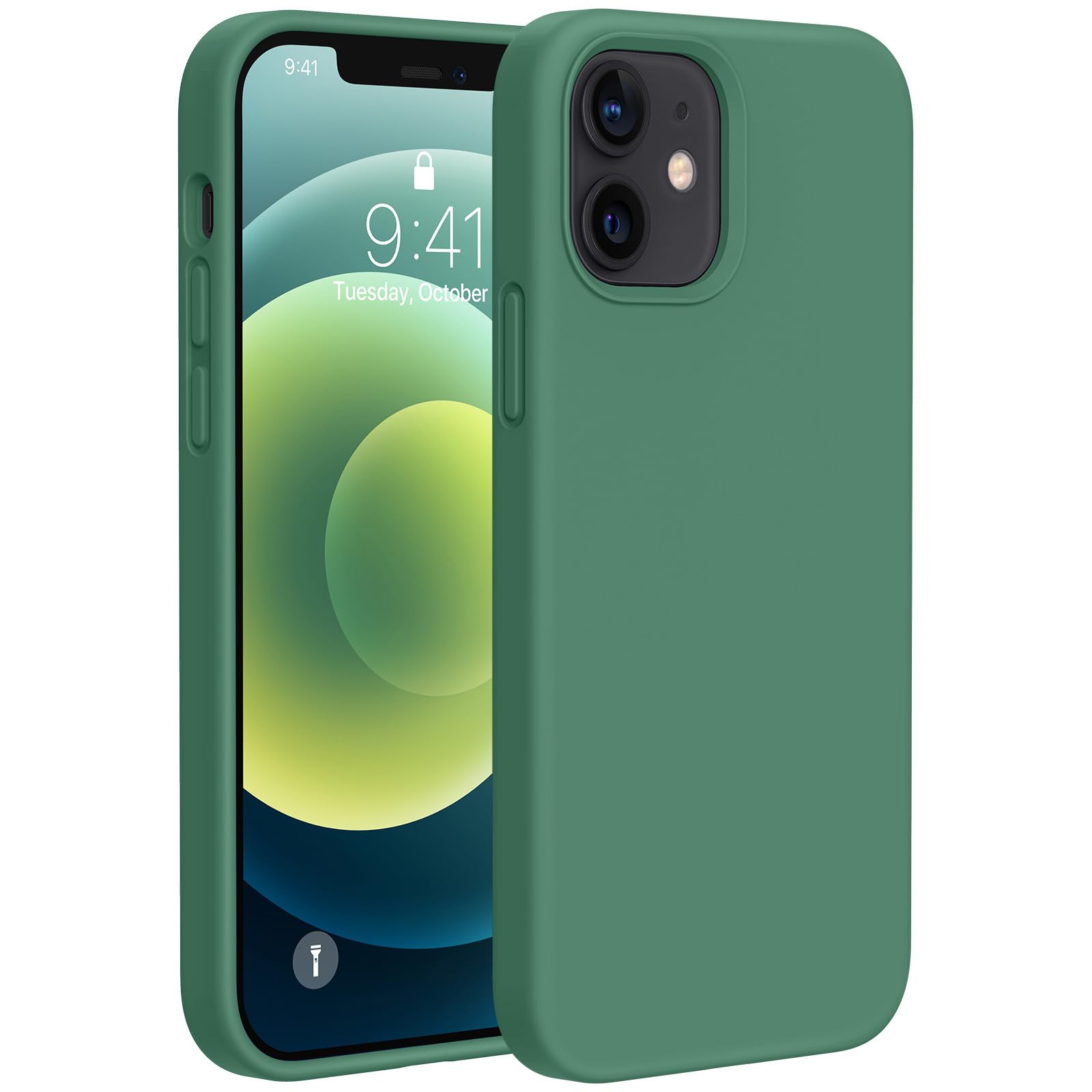 Miracase Silicone for iPhone 12 Case and iPhone 12 Pro Case, Acacia Green