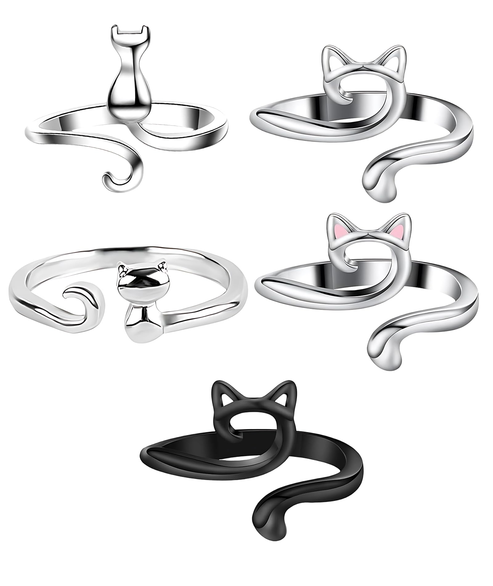 5 PCS of Knitted Jewelry, Crochet Ring, Cat Shaped Finger Accessories, Delicate Handmade Design for Fashion Enthusiasts, Versatile Decor Items with Soft Yarn Construction-image-27
