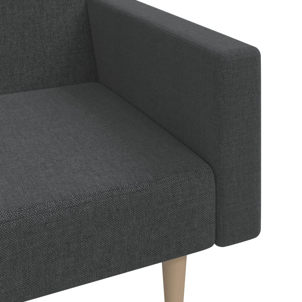 Sofá Cama de 2 plazas Tela Gris Oscuro,Mobiliario,Sofás,29kg-375728