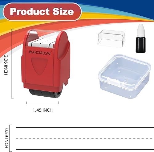 Miniatura 2 de Rodillo de línea de sello de escritura a mano, líneas de escritura a mano, rodillo de sello de línea autoentintado, herramienta de práctica de
