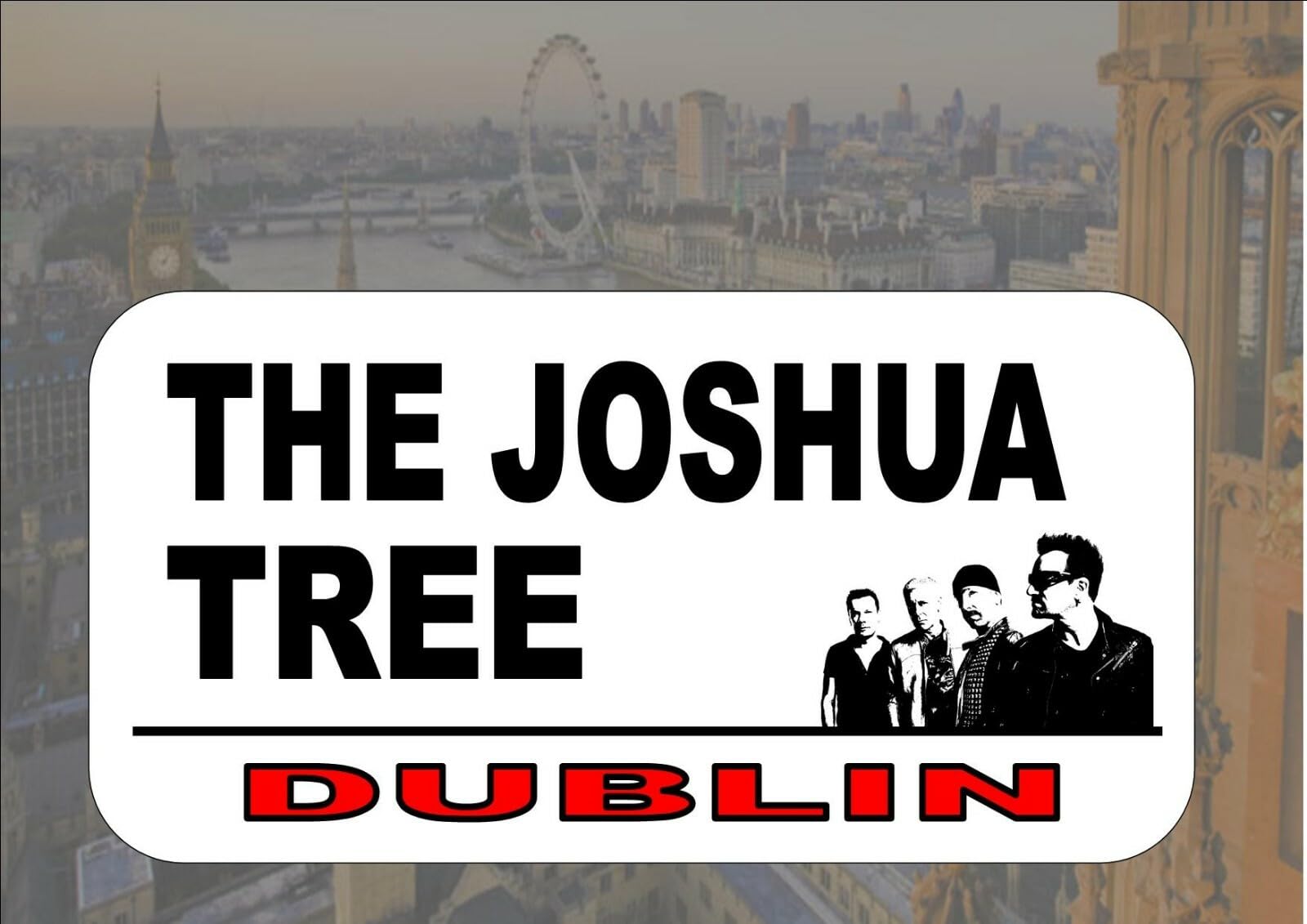 Yelacecca Tin Sign A83254 U2 Novelty Reproduction Street Sign The Joshua Tree Wall Plaque Decoration Props Plaque 8X12 Inch