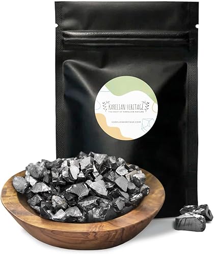 Karelian Heritage Piedras de shungita Elite para purificación y filtrado de agua, 0,11 libras (0-0,0044 libras por piedra) Rocas de shungita
