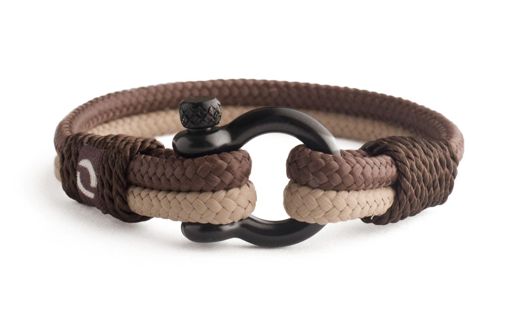 Mens Rope Bracelet - Stainless Steel Black Shackle, Extremely Durable and Scratch Resistant Waterproof Paracord, Handmade, Nautical Wristband for Men