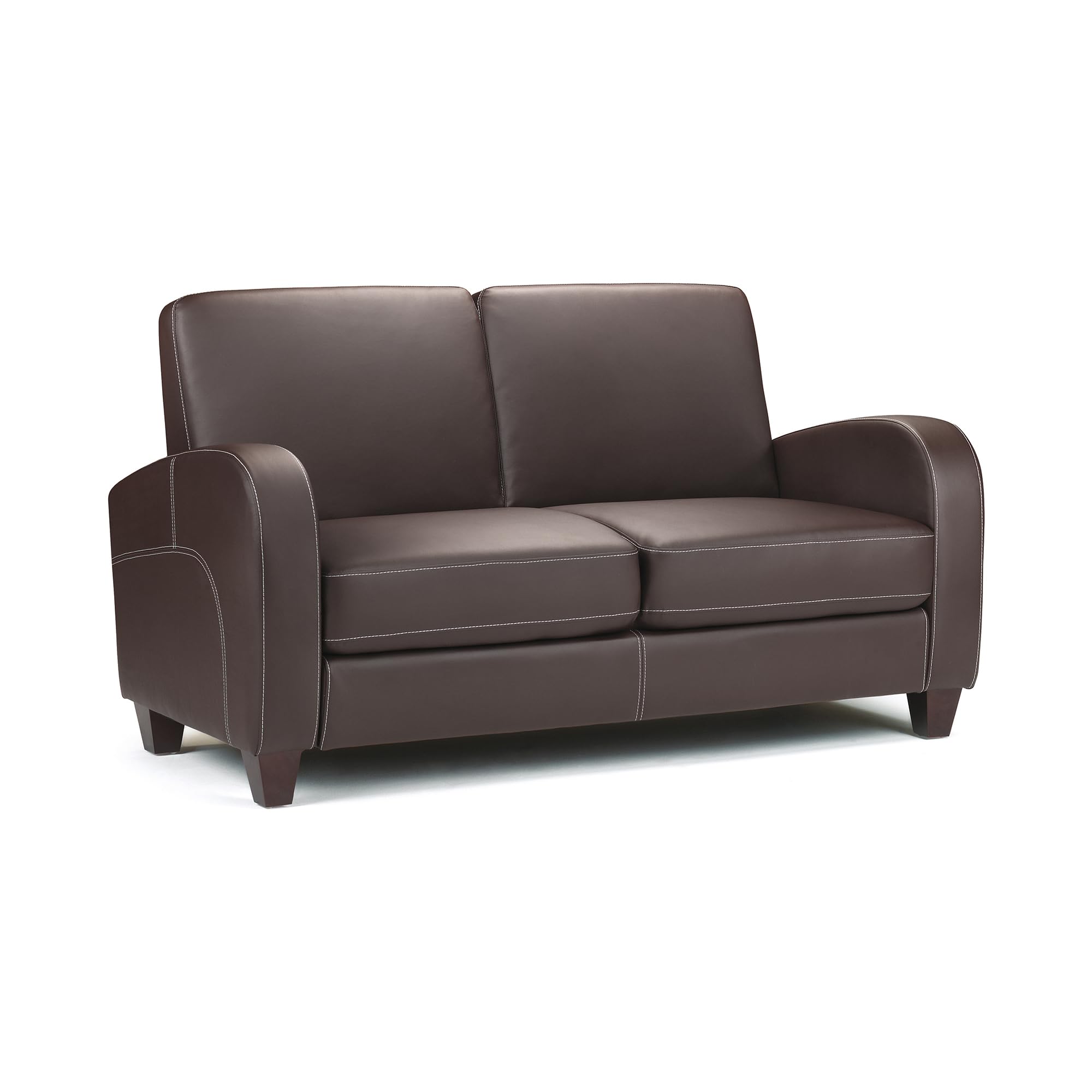 Julian Bowen Brown Faux Leather Vivo 2 Seater Sofa