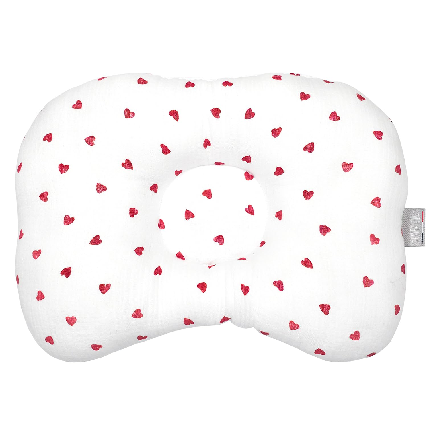 Coussin cale-tête ergonomique anti-tête plate en gaze de coton Sevira Kids Lovio