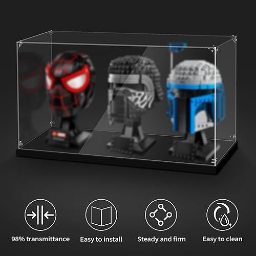 Miniatura 8 de Vitrina acrílica para casco Lego, 7 x 7 x 9 pulgadas, adecuado para casco Lego 76285 75349 75328 75304 75350 75350 75351 75327 76187 76182 76199,