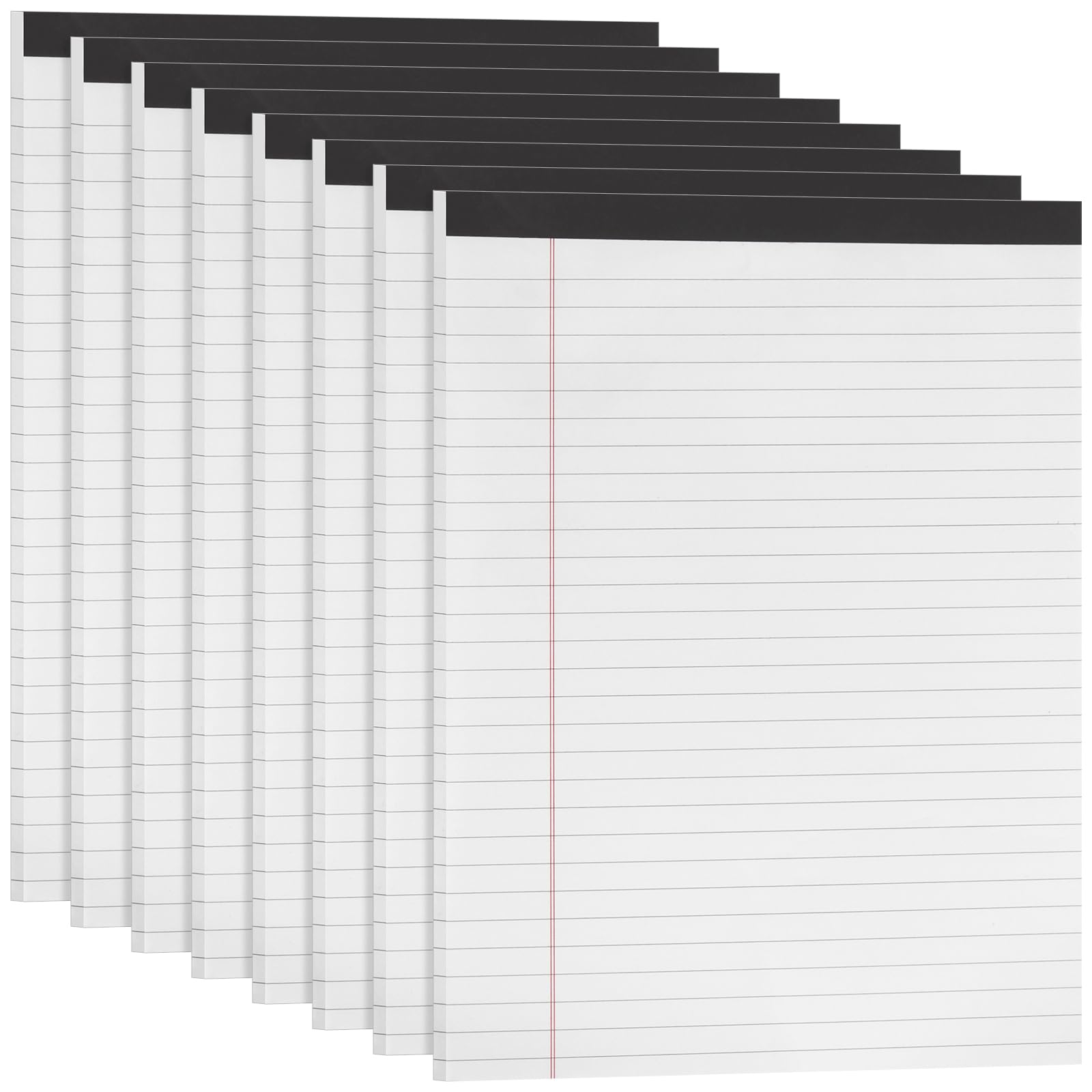 JAPCHET A4 Legal Notepad, 8 Pack Writing Pad, 60 Pages, 21x28.5cm, 80gsm Paper for Home Office Journal