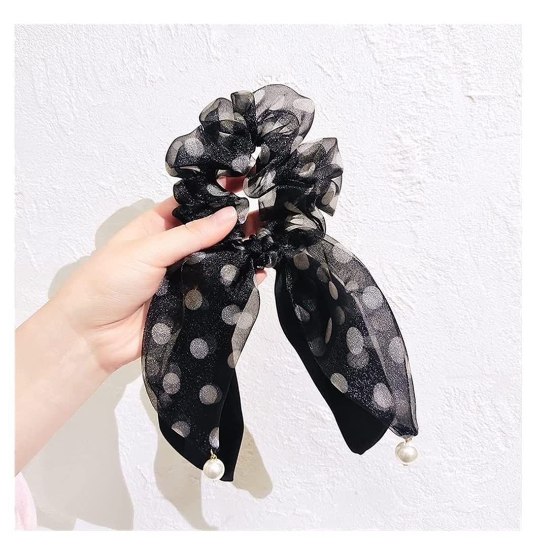 Feste Elastici Capelli Scrunchies Cravatte Per Capelli Scrunchy In Raso Di Seta, Supporto Per Cavallo Elastico Per Con Orecchie Da Coniglio Decorazione(A)