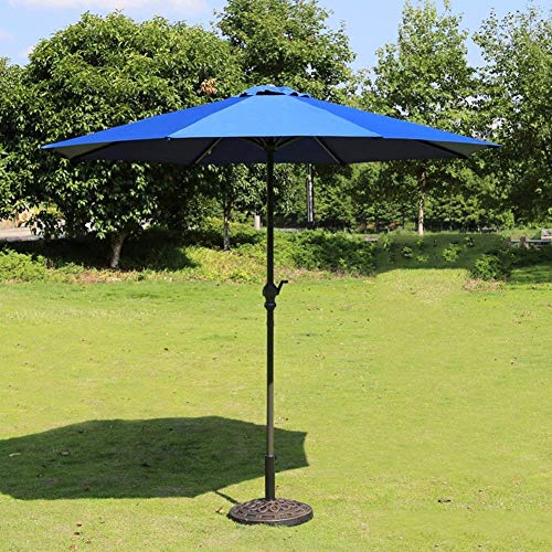 Parasol de jardin bleu 270 cm pour ombrager vos déjeuners sur la table du patio