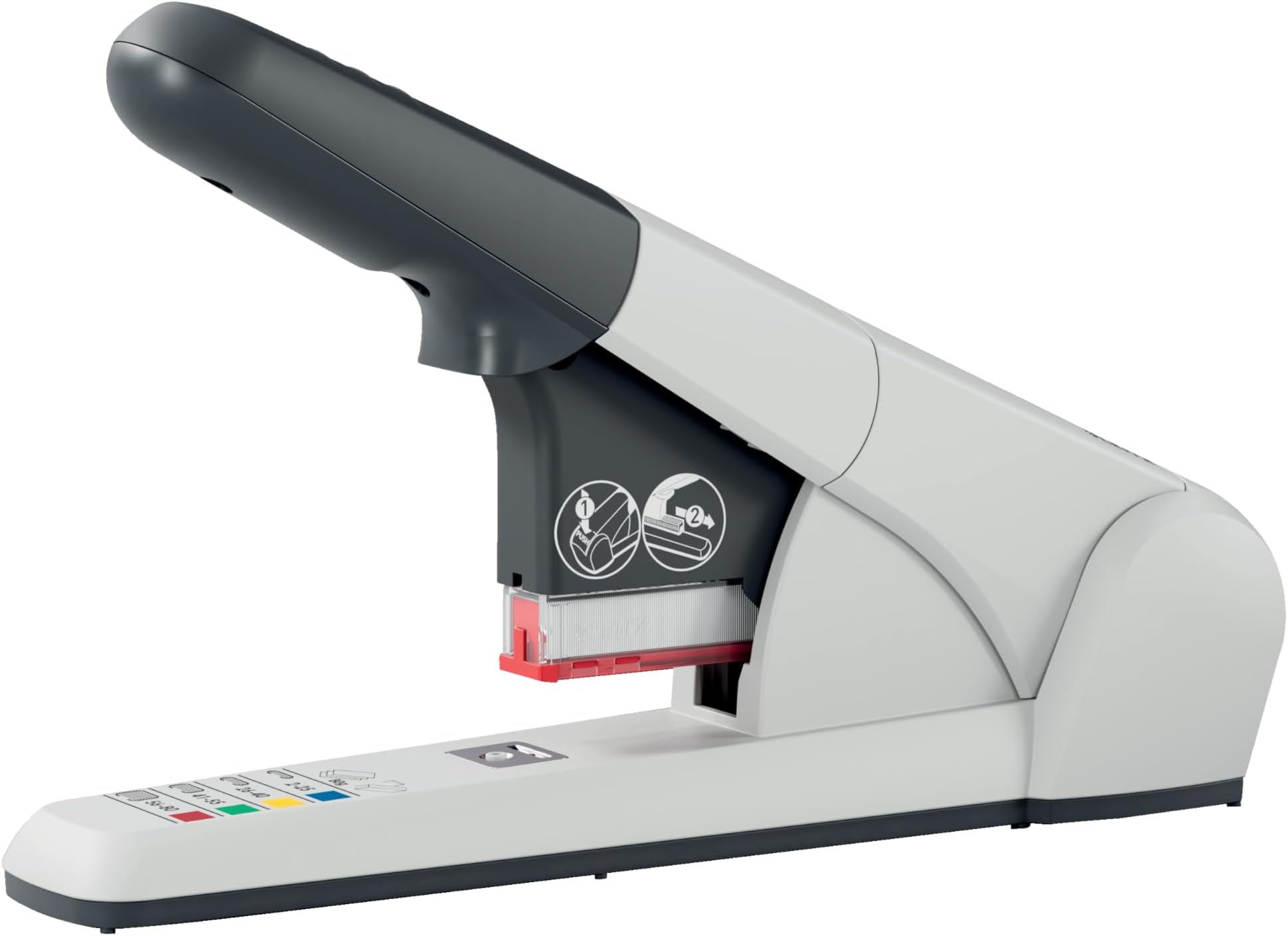 Leitz Heavy Duty Stapler, 80 Sheet Capacity, Ergonomic Metal Body, Includes Staples, 55510084 - Silver