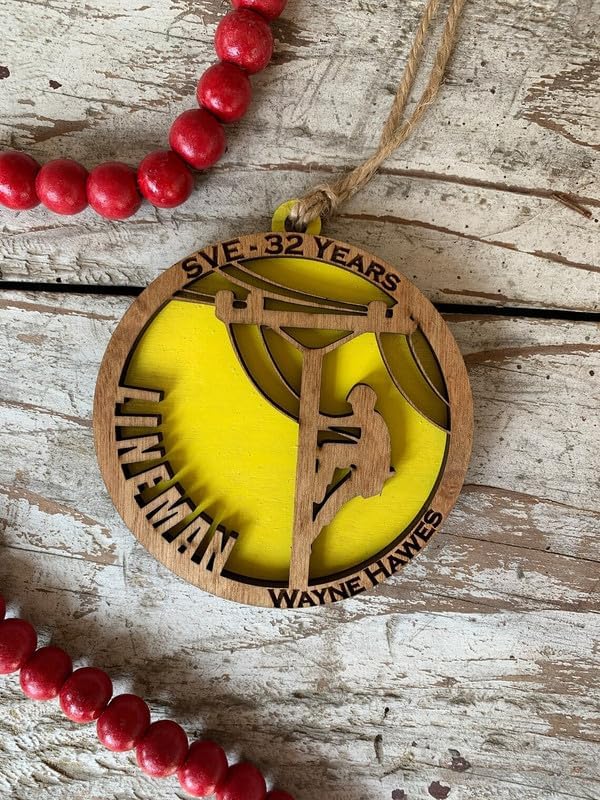 Miniatura 2 de Adorno personalizado para árbol de Navidad, adorno de Navidad para liniero, adorno personalizado para trabajador eléctrico, adorno de árbol de