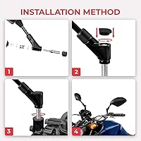 Vista 8 de Universial - Espejo retrovisor lateral para motocicleta, 360 grados, ajustable, plástico ABS, retrovisor, 0.394 in, 0.315 in, para Yamaha FZ25 FZ 25