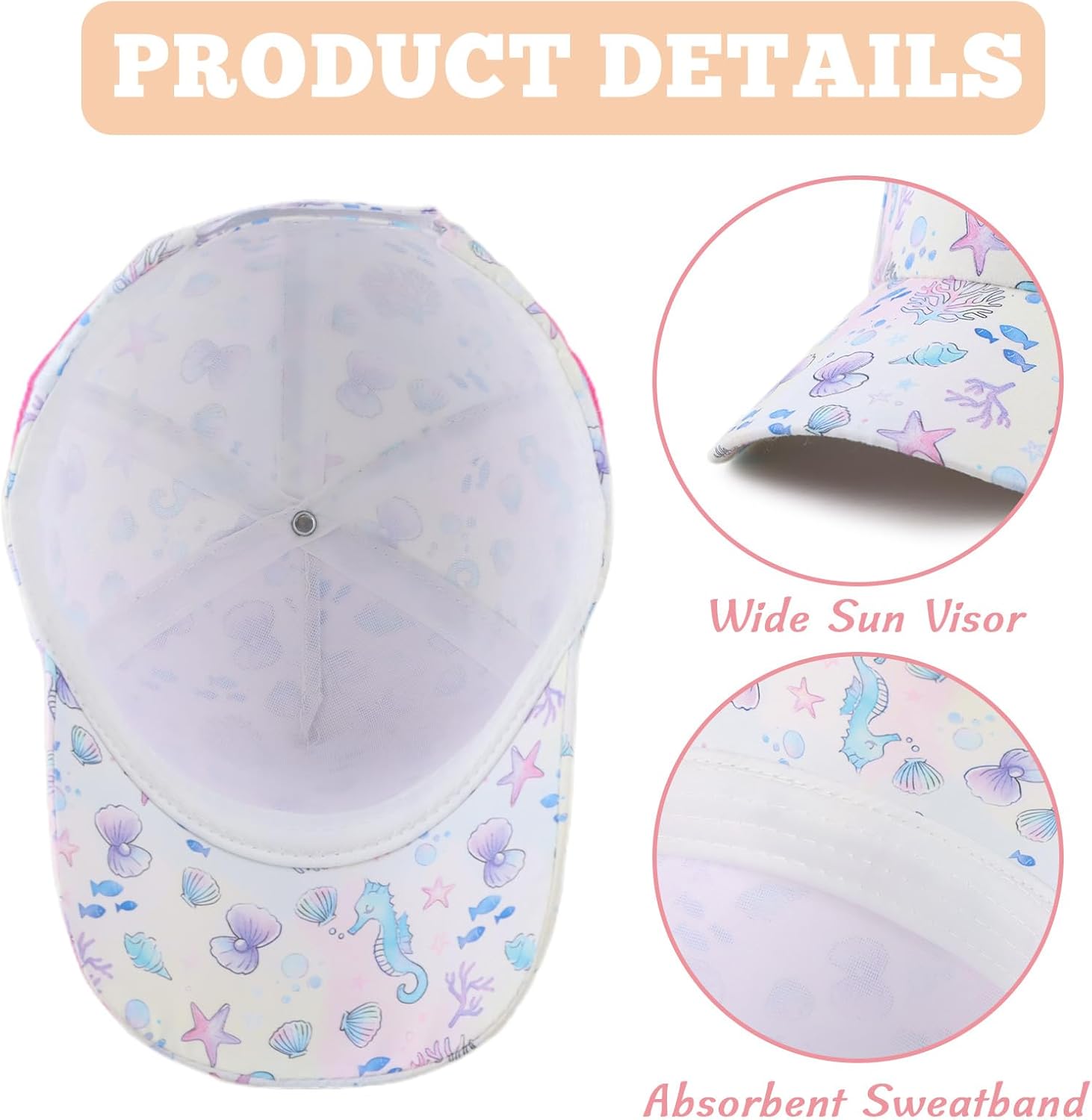 OMUKY Kids Baseball Cap Toddler Sun Hat Adjustable Summer Beach Girls Boys Caps for 2-6Years - Image 3