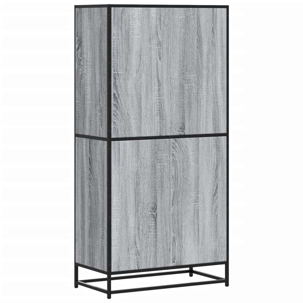 Meuble haut gris sonoma 68 x 35 x 139 cm en bois avec structure en