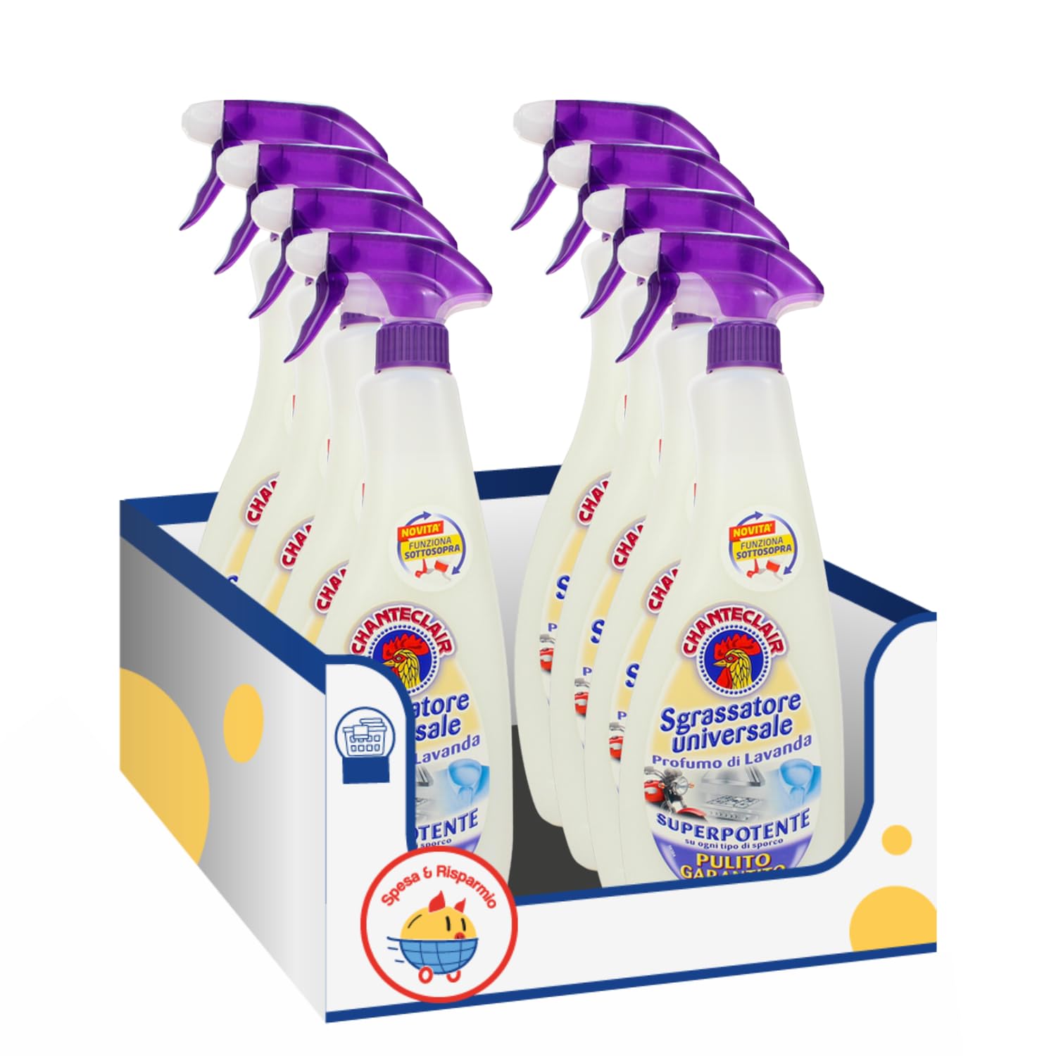 Sgrassatore al Profumo di Lavanda – 600 ml – Pulizia Potente e Rilassante – Variazioni 4/8/12 Pezzi (12 PEZZI)
