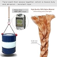 Vista 4 de Kit de Correa Colgante para Silla de Hamaca de Árbol de SELEWARE, Cuerda de Columpio Ajustable de Nylon Soporta hasta 1000lbs, Perfecto para Juego