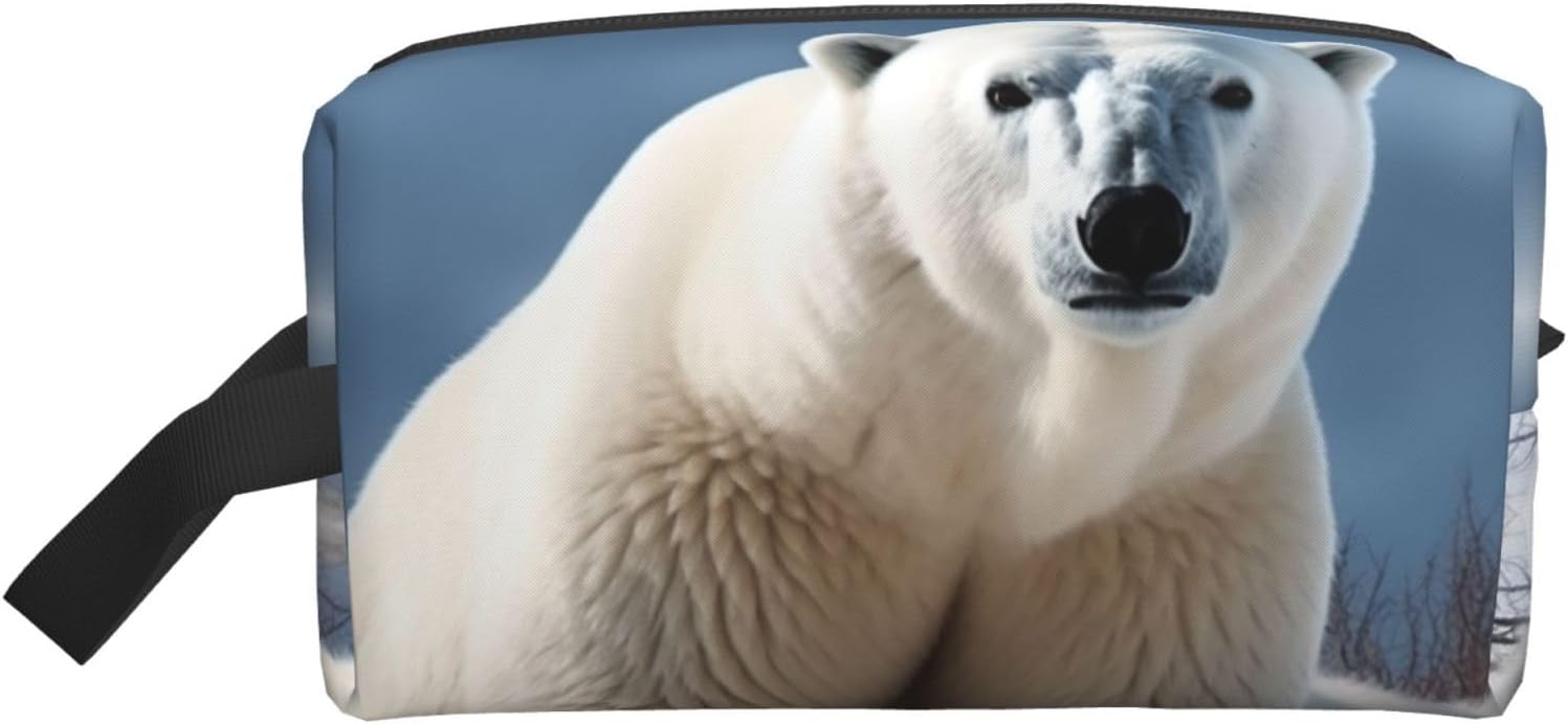 Toiletry Bag for Women Men Dopp Kit Travel Makeup Bag Make Up Organizers Cosmetic Bag Polar Bear Hanging Toiletry Bag Shaving Bag with Large Capacity for Travel