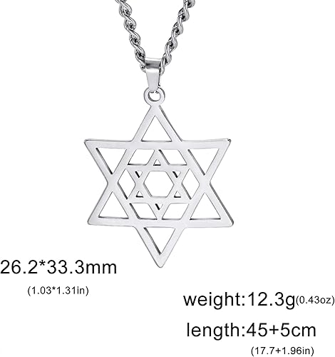 Miniatura 6 de EUEAVAN Star of David Evil Eye Necklace Six-pointed Star of David Pendant Demonic Hexagram Religious Jewish Amulet Israel Egyptian Jewelry Gifts for