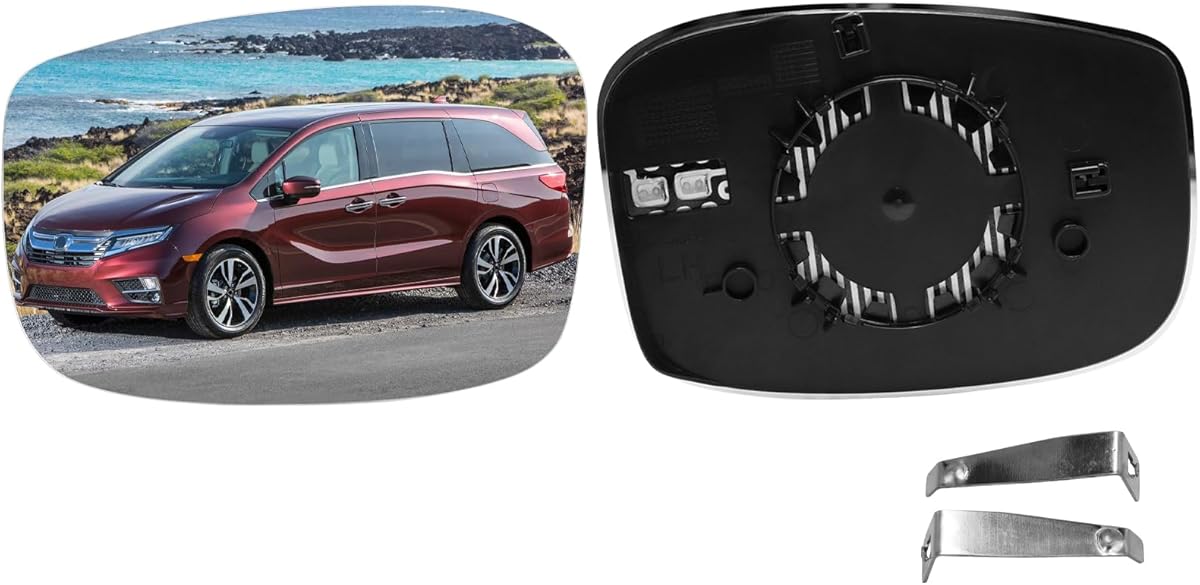 Moonlinks Left Driver Side Heated Mirror Glass Compatible with Honda Odyssey 2018 2019 2020 2021 2022 2023 2024 Exterior Mirror Glass Replaces for 76253-THR-A12 HO1324121 Left Side : Automotive