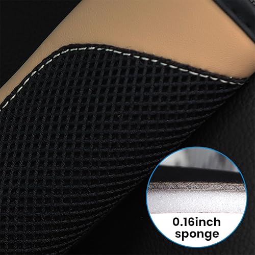 Miniatura 2 de BESULEN Fundas para cinturón de seguridad de automóvil, 2 unidades de malla de cuero, protector universal para correa de hombro para cinturón de