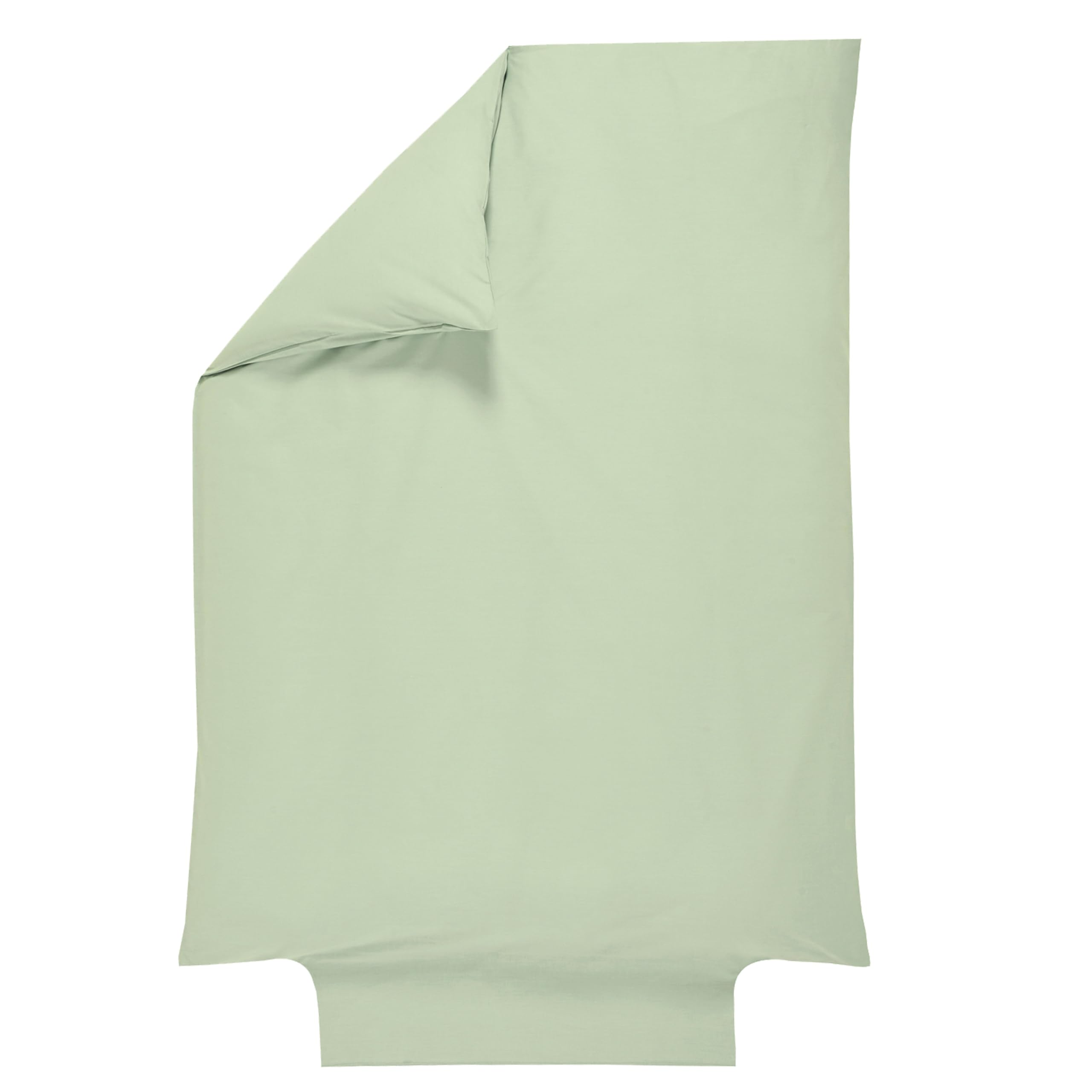 P'tit Basile Housse de Couette 75x120 ou 80x120 cm - 100% Coton Bio 57 Fils certifié sans substances nocives - Vert Amande - Idéal pour lit bébé 60x120 70x140 cm Berceau couffin - Rabat pour Border