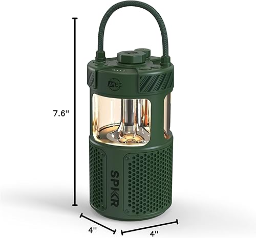 Miniatura 11 de MEE audio lightSPKR Altavoz inalámbrico Bluetooth con linterna de campamento audio de 360, 3 modos de audio, 2 colores claros y ajuste de brillo