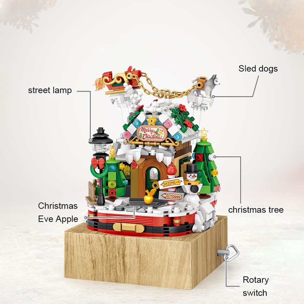 Lozmini Blocks 1238 Christmas House Music Box Building Block Kit