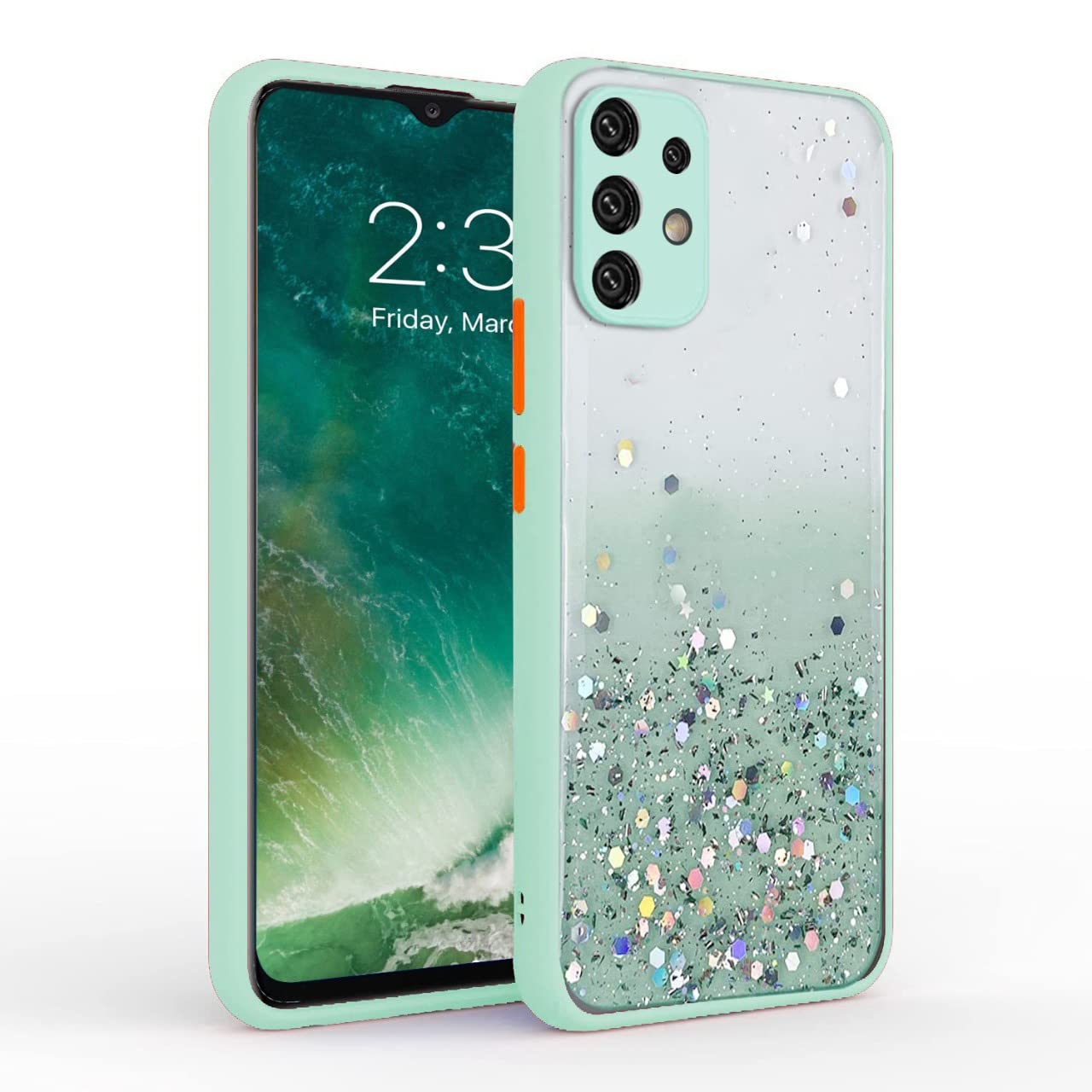 VONZEE® Case Compatible with Samsung Galaxy A23 5G/4G, Non Moving Glitter Cover for Girls & Women Soft TPU Shockproof Anti Scratch Drop Protection Cover (Mint Green) (B0B521CFNV) Amazon Price History, Amazon Price Tracker