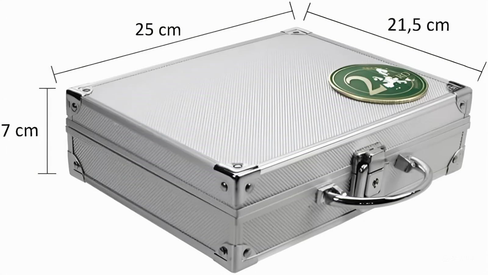 SAFE 172 Coffret Monnaie Aluminium pour 180 Pièces 2 € – avec 6 Plateaux Velours & 100 Capsules – Mallette de Transport Sécurisée – 21 x 7,8 x 25,6 cm