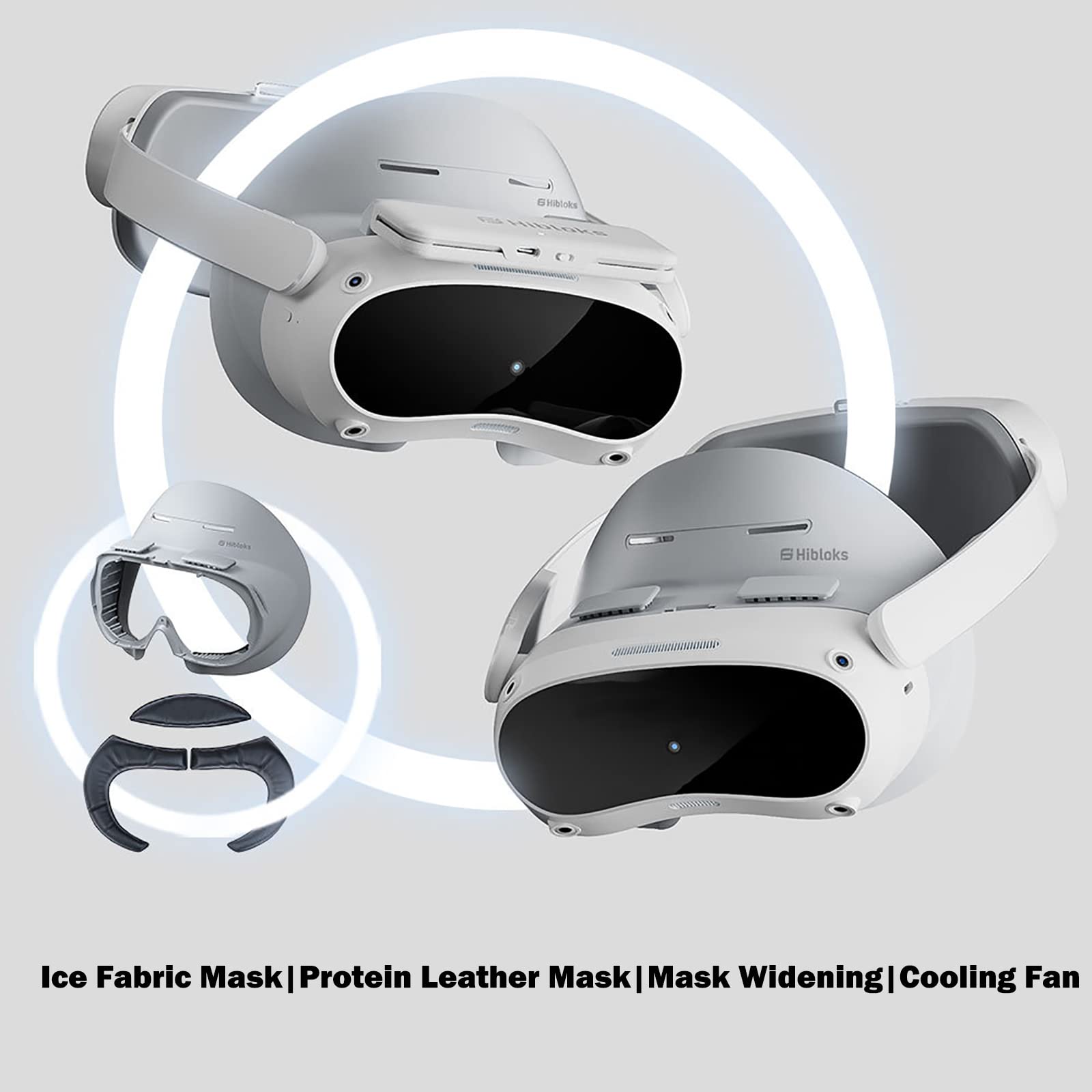 Staffa di interfaccia facciale ampliata VR e copertura per il viso con ventola di raffreddamento adatta per PICO 4, imbottitura in schiuma per viso in pelle proteica PU per accessori VR
