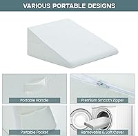 Vista 5 de Almohada de cuña de cama, cuña triangular, parte superior de espuma viscoelástica de enfriamiento de bambú, almohada de cuña de soporte elevado