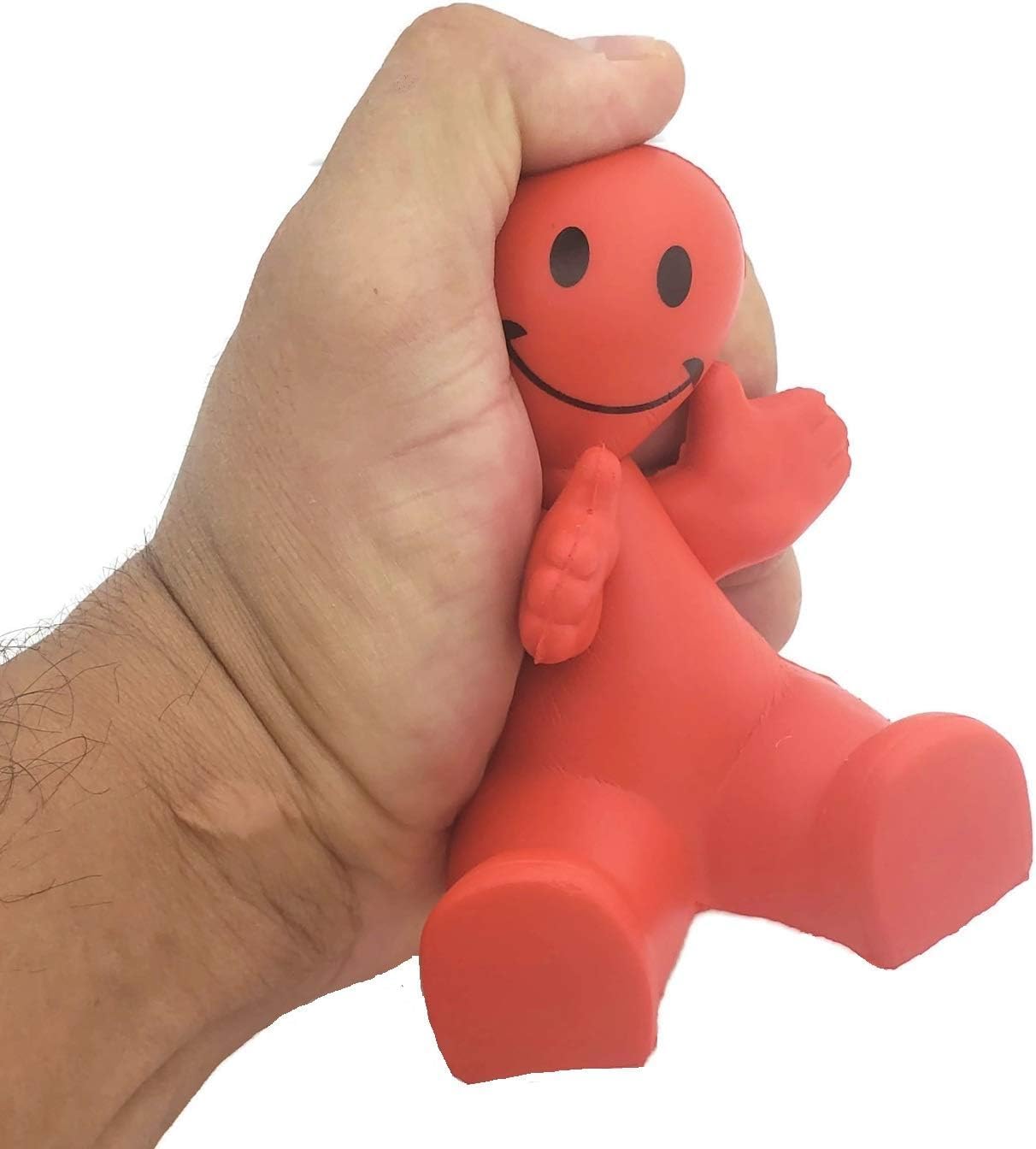 Zugar Land 4" Fun Colorful Squeezable Smile Face Guy Phone Holders - Stress Relief Desk Accessories, Flexible Silicone Stand for Smartphones & Tablets, Fun Gifts for Home or Office (1 Red)