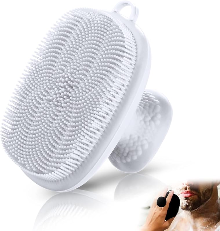 Escova manual de silicone para limpeza facial VWMYQ, branca