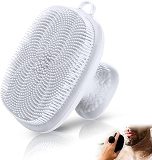 VWMYQ Silicone Facial Cleansing Brush Face Scrubber Soft Handle Deep Cleansing Skin Care for Gentle Exfoliating, Removing Blackhead, Massaging (white)