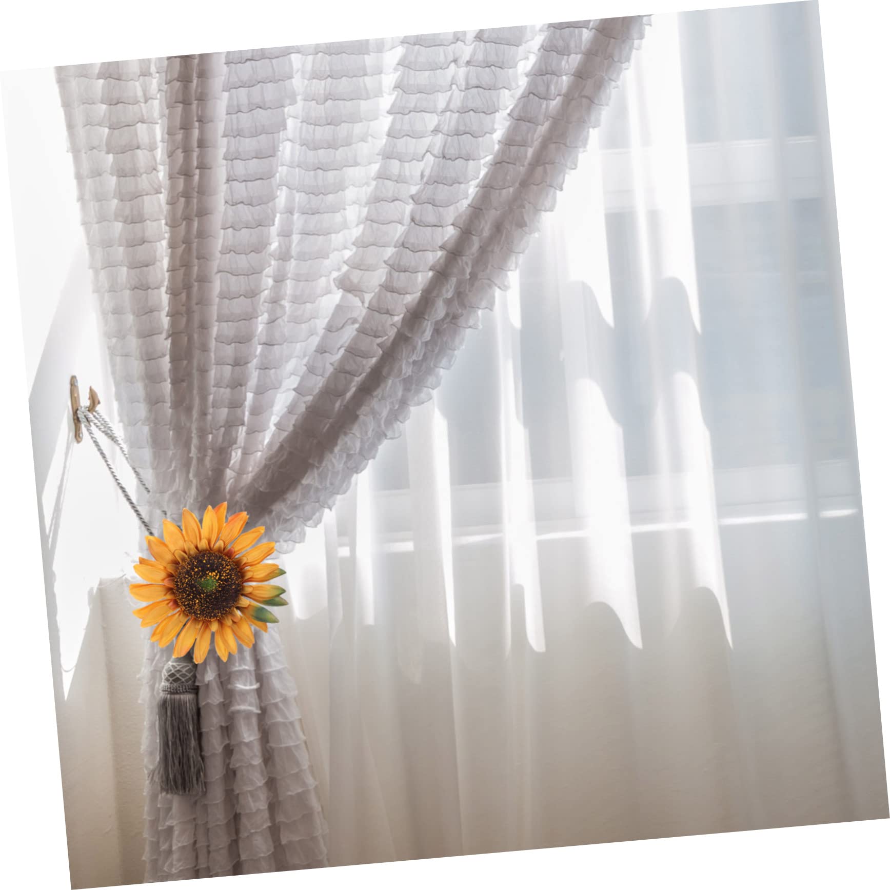 Alipis 8stücke Vorhang Raffhalter Sonnenblumen-Design Dekorative Draperie Clips Für Wohnzimmer Schlafzimmer Und Büro Einfache Anwendung Und Stilvolle Raumgestaltung Ohne Bohren