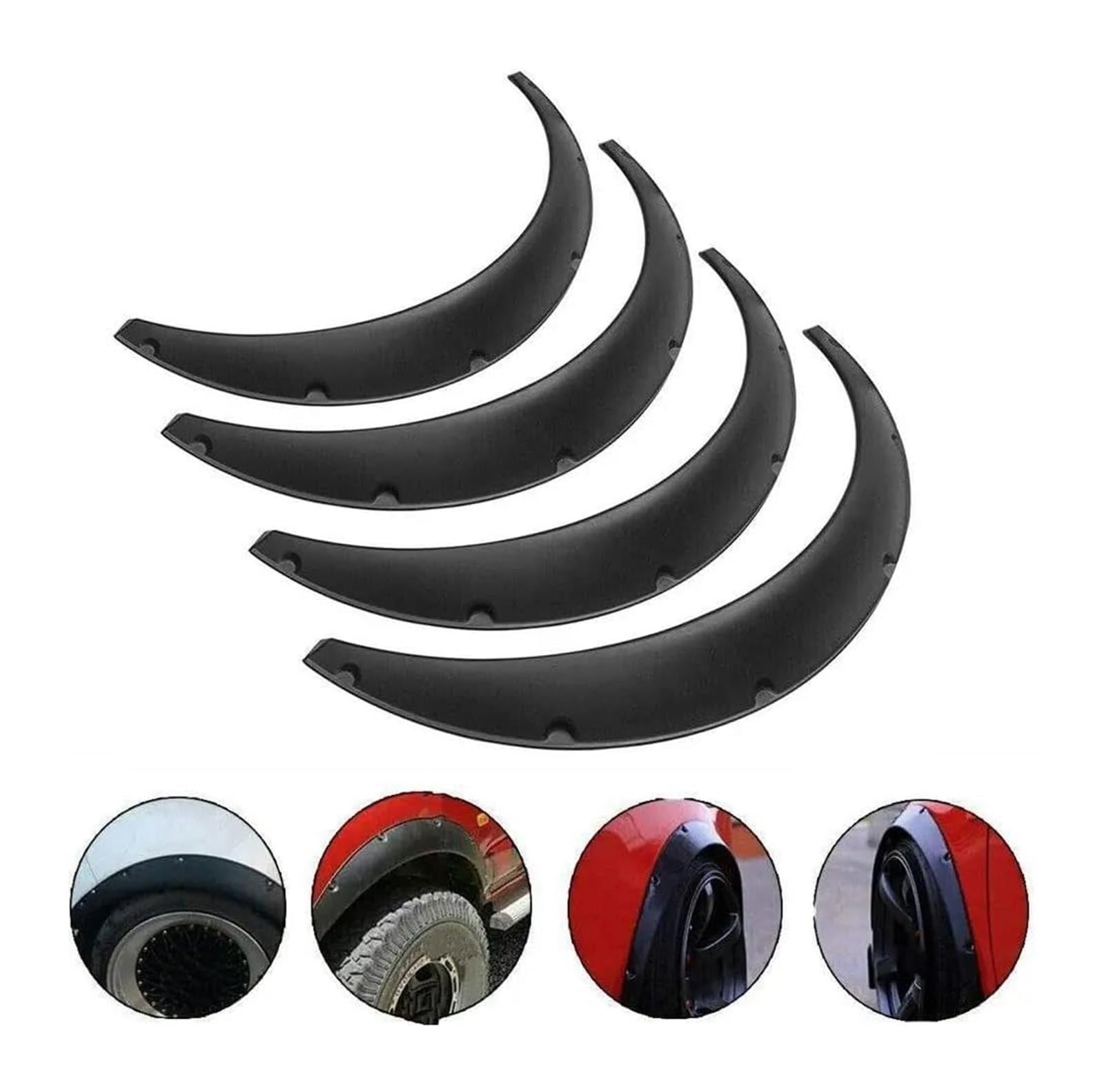 Garniture Passage Roue Lot De 4 Élargisseurs D'ailes De Voiture Flexibles Universels De 3,1"/80 Mm Passages De Roue Extra Larges Sourcils De Roue De Voiture Garde-boue