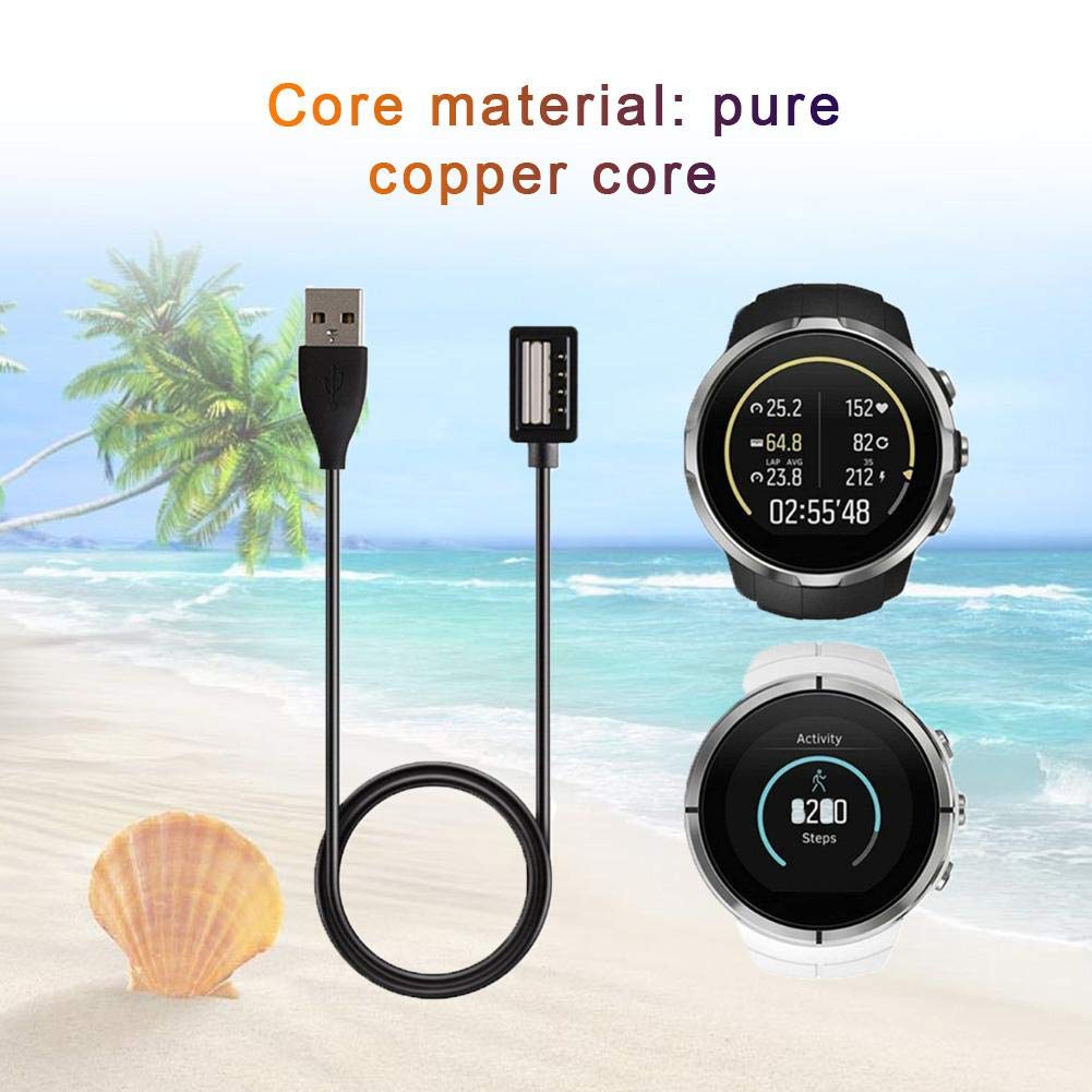 Cavo Di Ricarica Magnetico Denash Per Orologi Suunto Spartan E 9 – 1 Metro, Nero, Con Base In ABS - 2