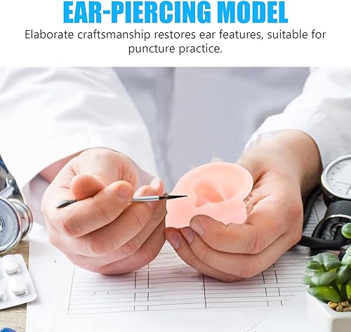 Miniatura 3 de Molde de oreja artificial Muestra de exhibición de oído de simulación Modelo de silicona Piezas del cuerpo de silicona Oreja Flexible Fake Ear