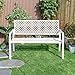 Hi-Line Gift Ltd. Winter Wonderland- White All-Steel Garden Bench for Relaxation