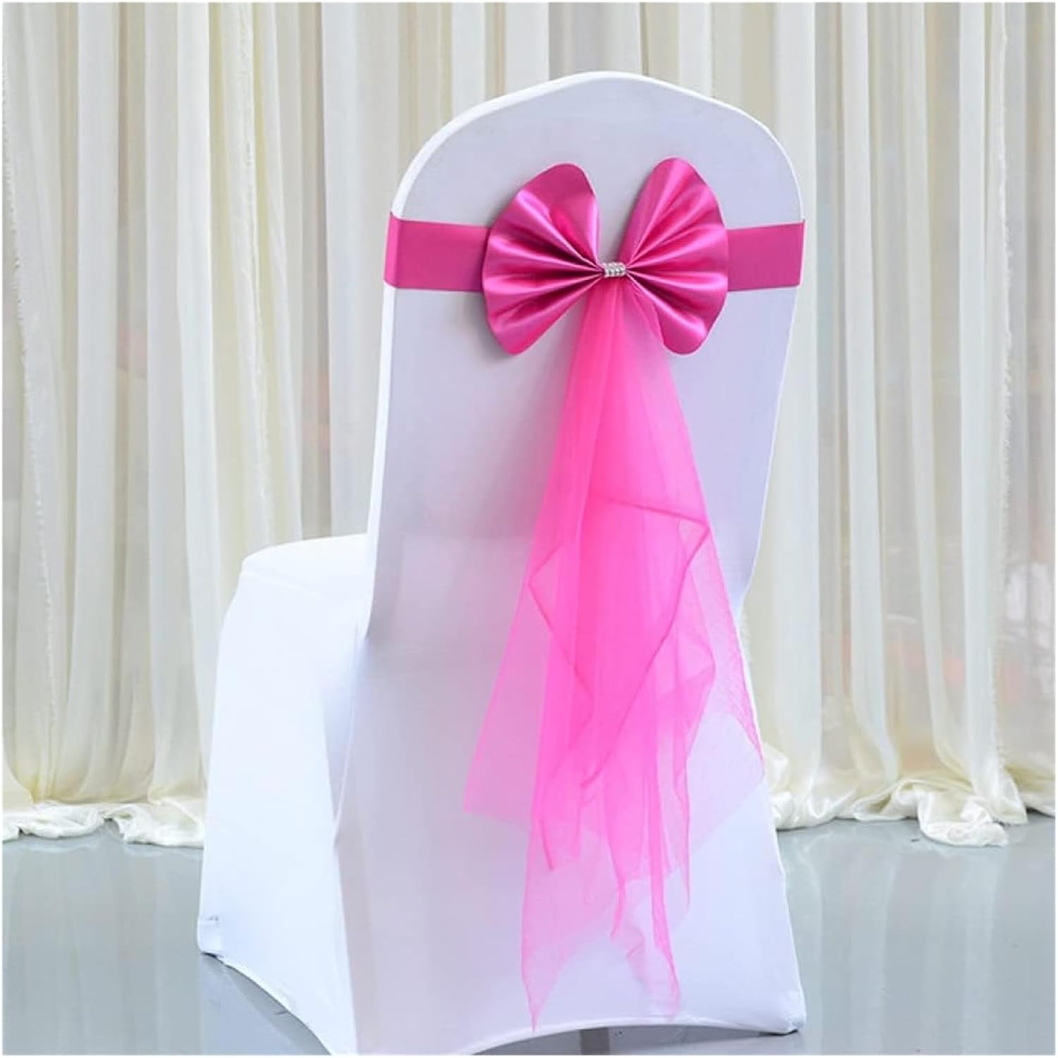 EFARMA Wedding Chair Sashes,1Pc Stretch Chair Sashes Wedding Sashe Chair Decoration Red Wine/Blue/Purple/Pink Chairs Bow Band Belt Ties for Weddings Banquet,A02 (Color : A07) (Color : A07)